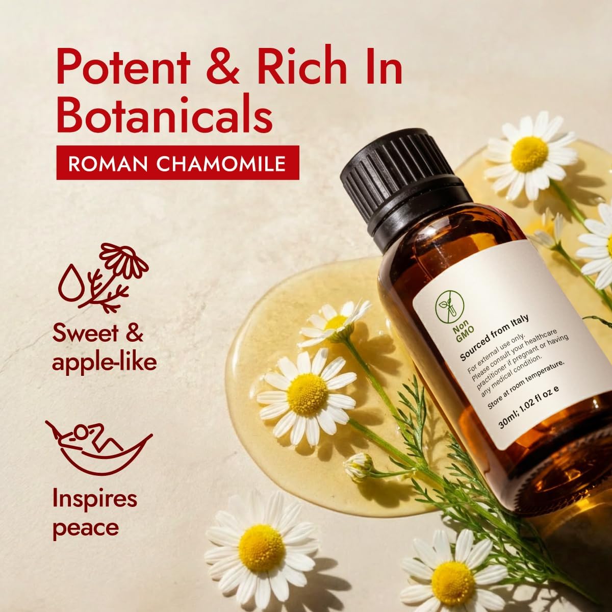 Thumbnail 2 de H’ana Roman Chamomile Essential Oil (1 fl oz) – 100% pure Roman chamomile for aromatherapy, skin care and DIY