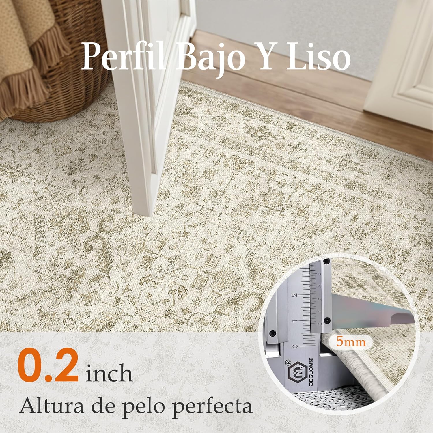 Thumbnail 4 de PureCozy Vintage Alfombra Pasillo 60x180 cm Beige