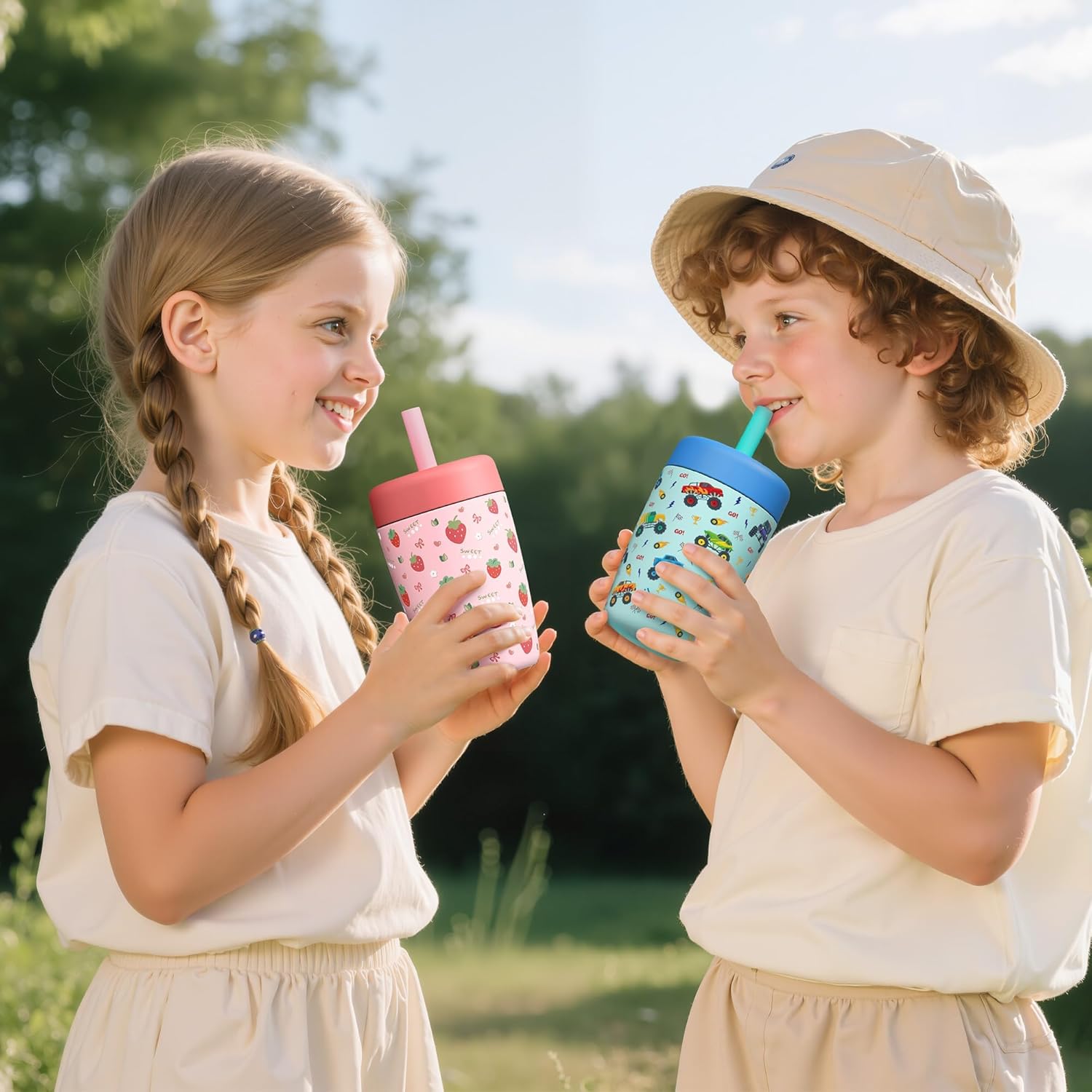 Thumbnail 6 de Fimibuke Kids & Toddler Cups Spill Proof 12 OZ Insulated Sippy Cups (2-Pack)
