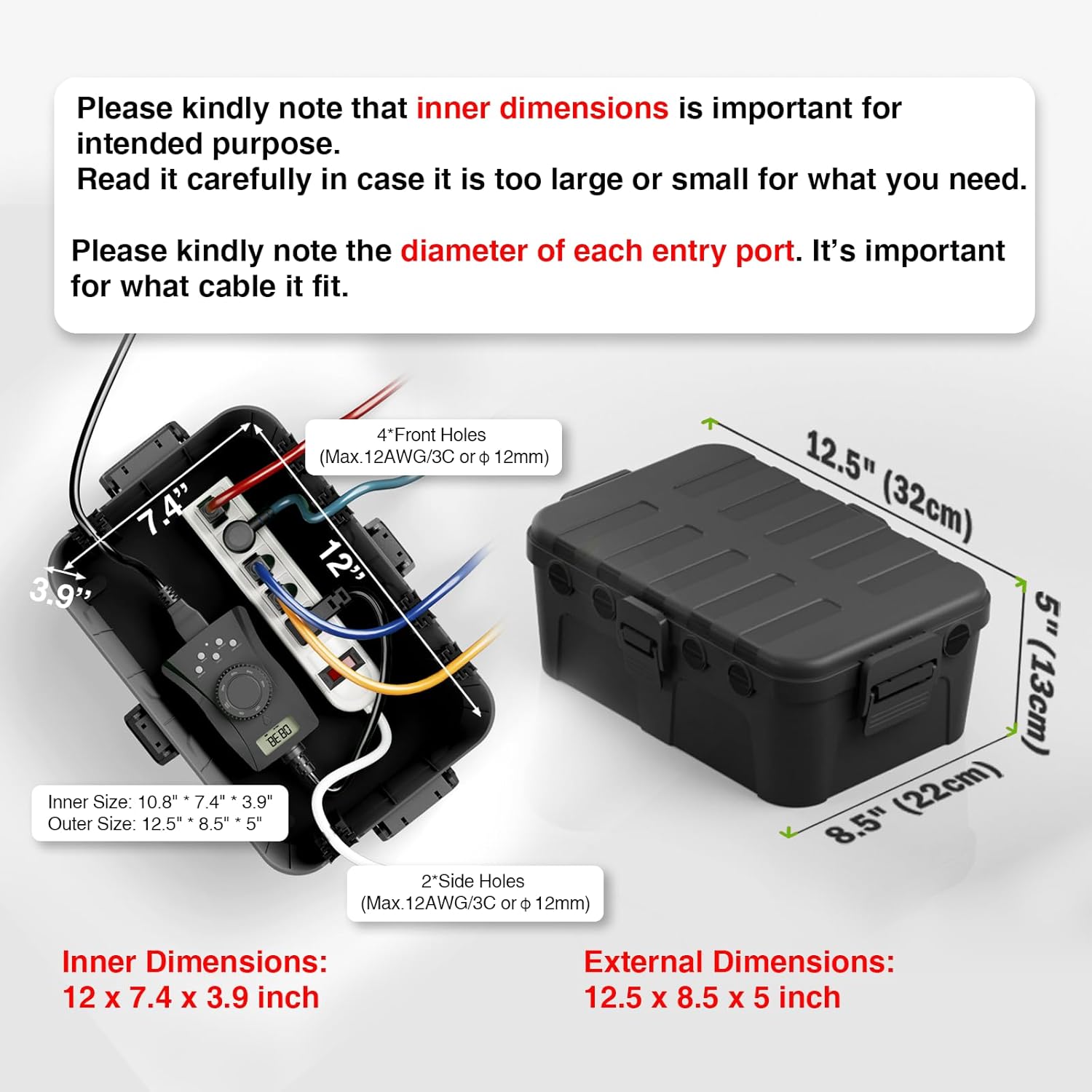 Thumbnail 1 de Flemoon 2-Piece Outdoor Waterproof Electrical Box 12.5"