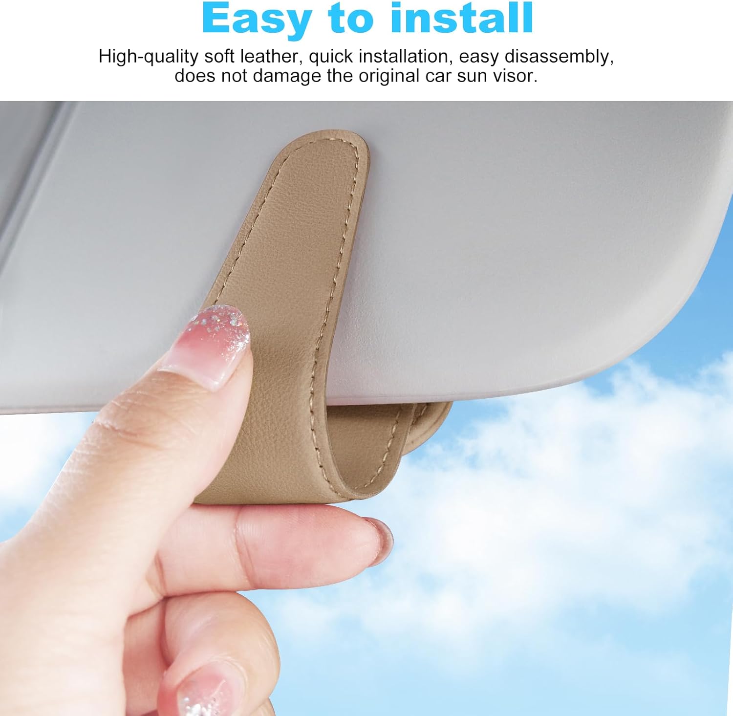 Thumbnail 2 de TCJJ Sunglasses Holders for Car Visor Beige