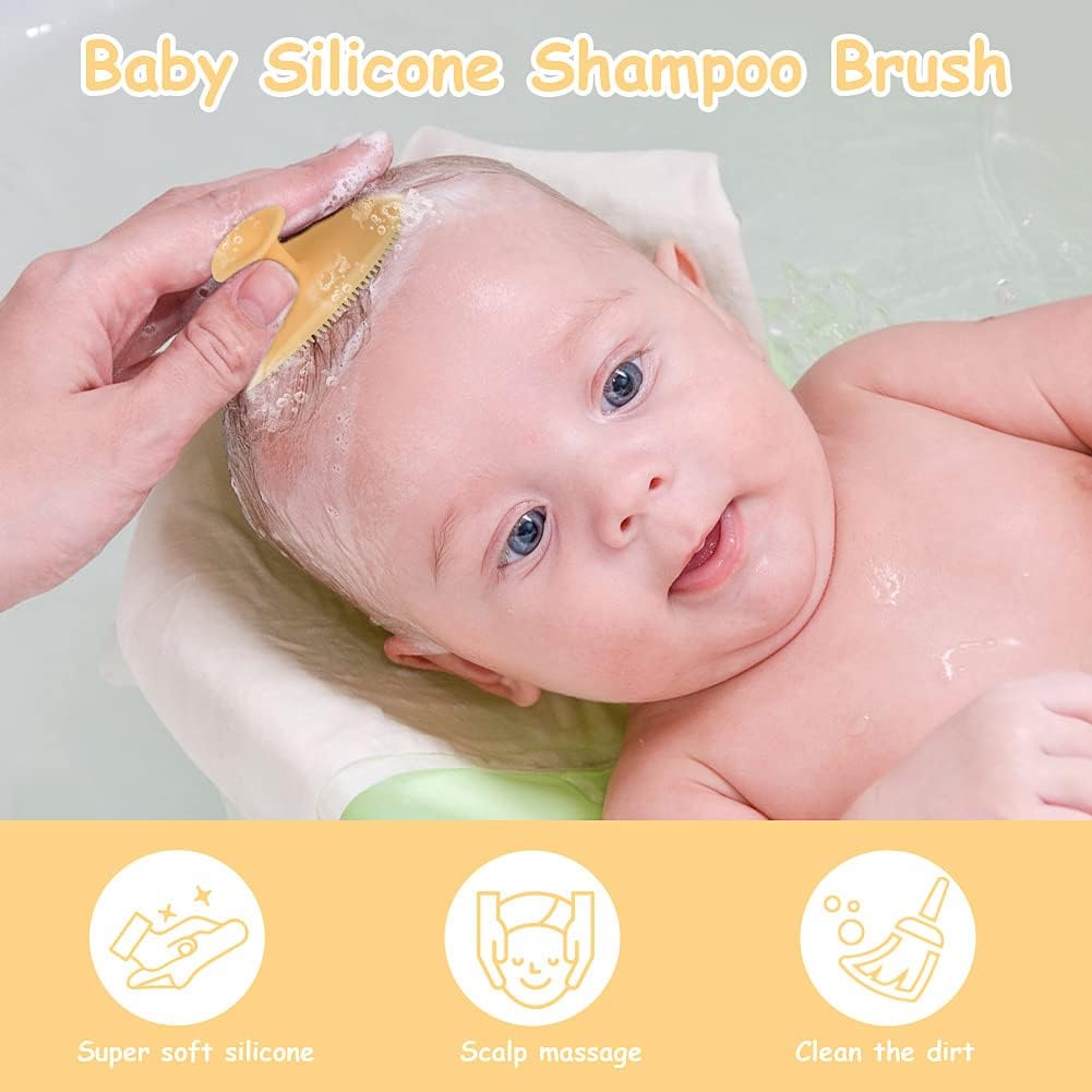Thumbnail 2 de Aolso – Ensemble de 3 Brosse bain bébé en silicone et bois naturel pour croûtes de lait et peau sèche