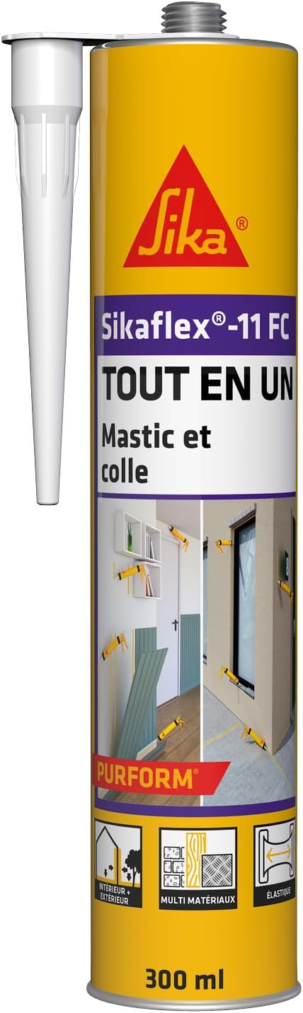 Detalle de SIKA Sikaflex 11 FC Blanc 300 ml – mastic-colle PURFORM 2 en 1 pour intérieur