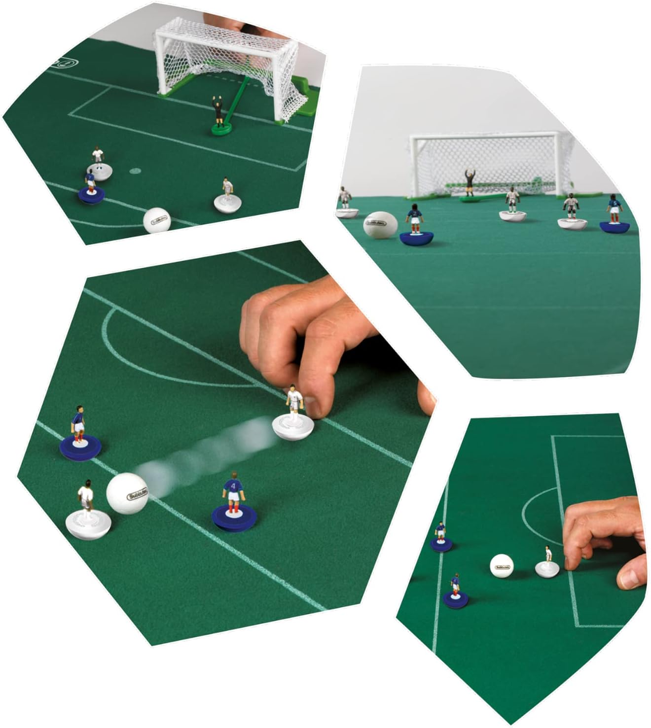 Detalle de Megableu Subbuteo FFF 678325 – gra stołowa w piłkę nożną, mata 122 × 80 cm