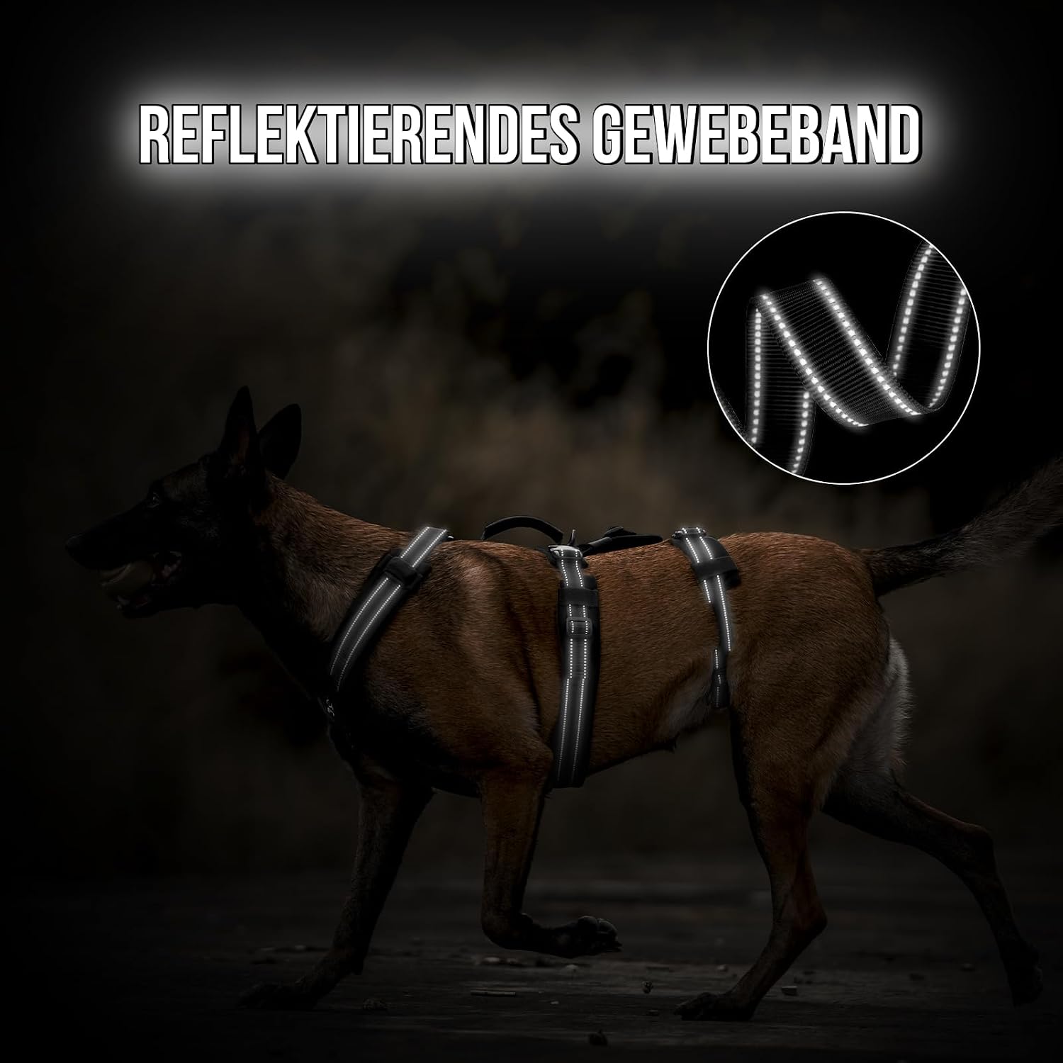 Detalle de OneTigris Houndlock Harnais tactique pour chien – taille XL, anti-évasion, rembourré et réfléchissant