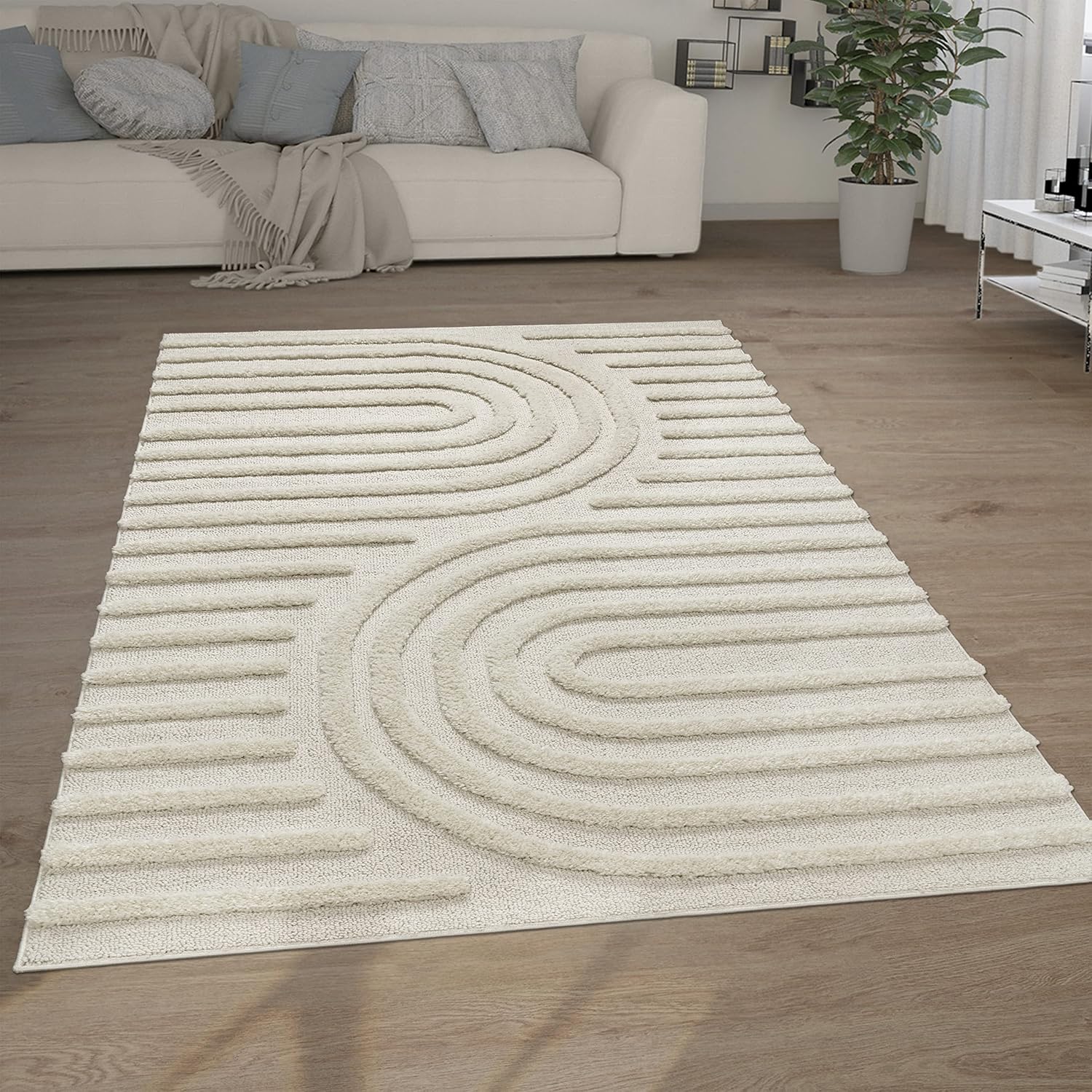 Detalle de Tapis shaggy crème 200x280 cm ⚙