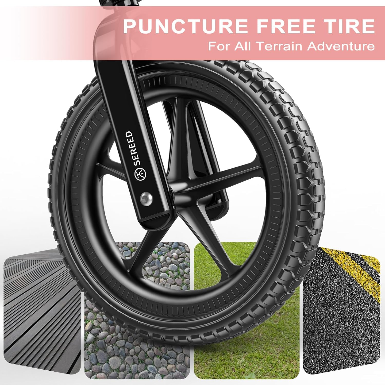 Thumbnail 5 de SEREED Toddler Balance Bike (2 Years Old), No-Pedal Kids Bike with Tool-Free Height Adjustment (Pink)