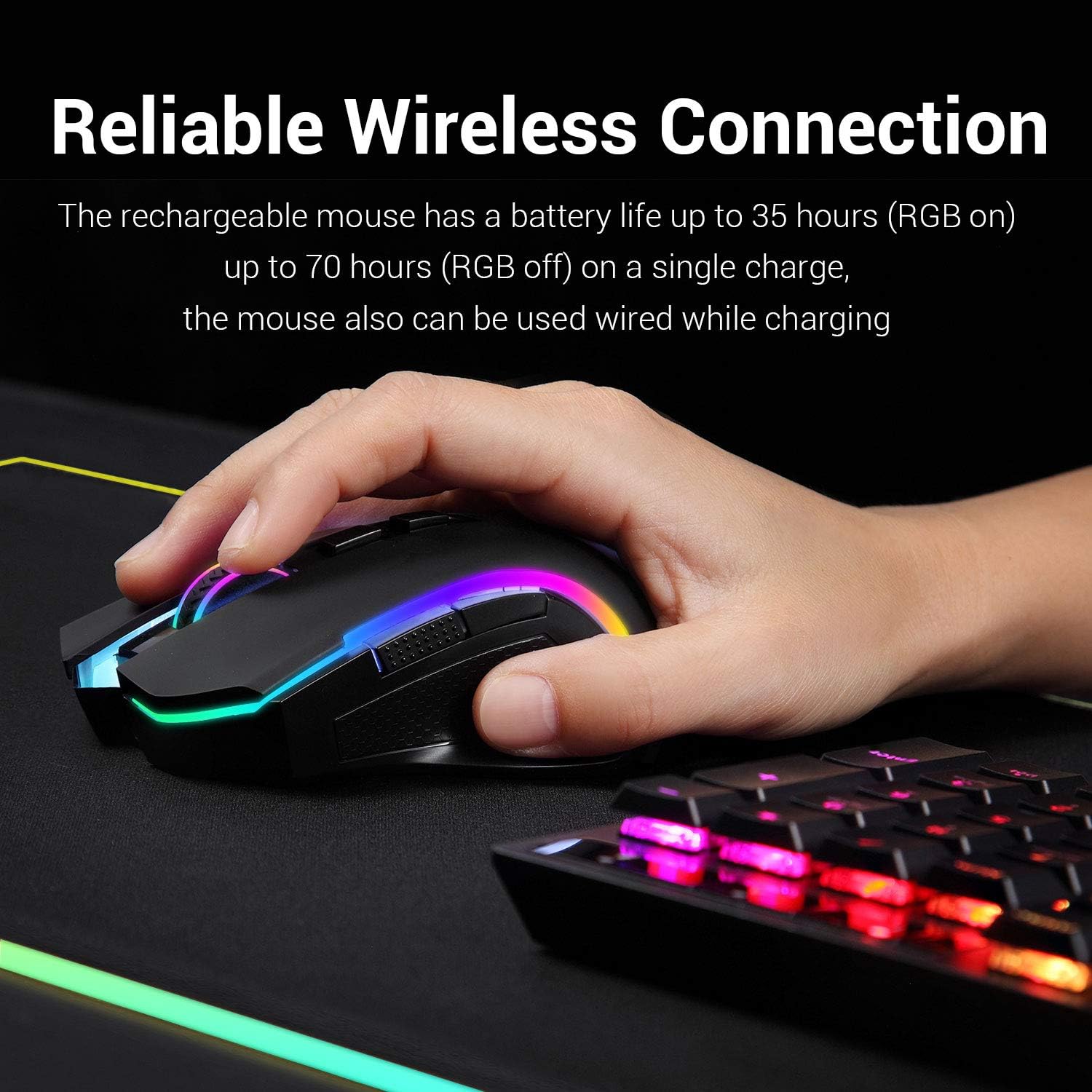 Thumbnail 2 de Redragon M602 Griffin RGB Wireless Gaming Mouse