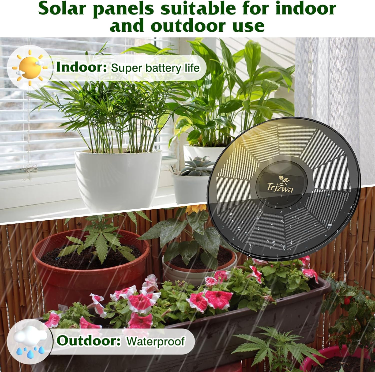 Detalle de TRJZWA Kit irrigazione solare a goccia automatico con timer e 15 m di tubo, 15 gocciolatori