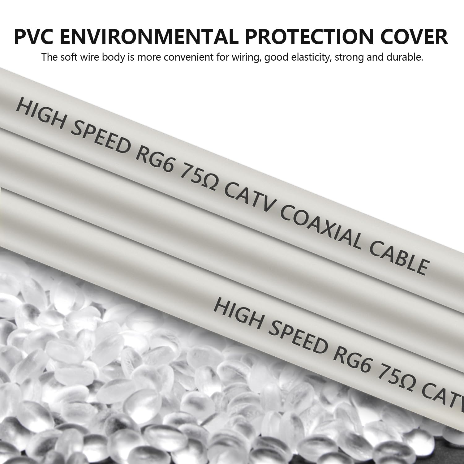 Detalle de SAISN RG6 Coaxial Cable Connector Kit with F Type Extensions (32 Feet)