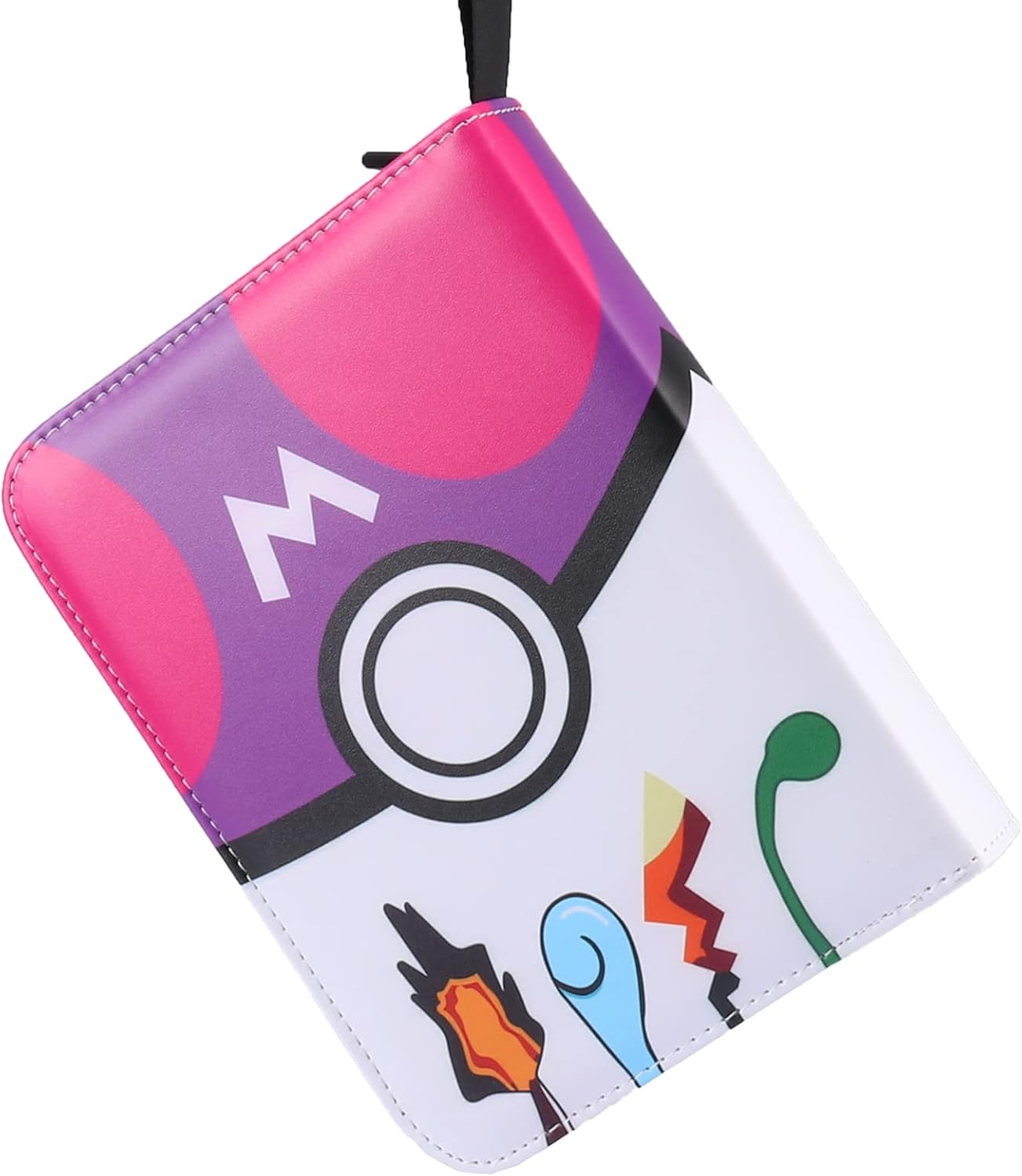 Trading Card Binder Compatible with Pokemon Storage – 480 Card Capacity with Zip, 4-Pocket Binder