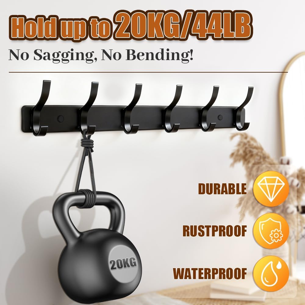 Thumbnail 3 de MIVITOOM 8-Piece Heavy Duty Metal Wall Mounted Coat Hooks