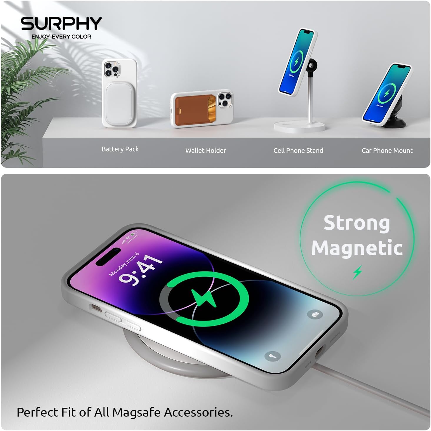 Thumbnail 4 de SURPHY Magnetic Case for iPhone 14 Pro 6.1" with Screen & Camera Protectors