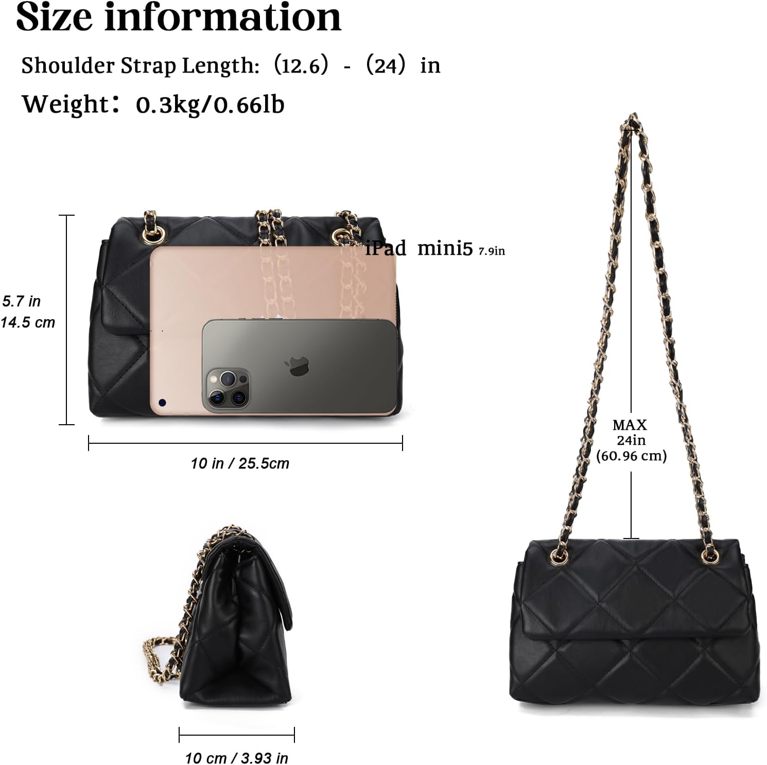 Thumbnail 2 de Gladdon Sac à bandoulière Matelassé Diamant pour Femme en Cuir végétalien texturé