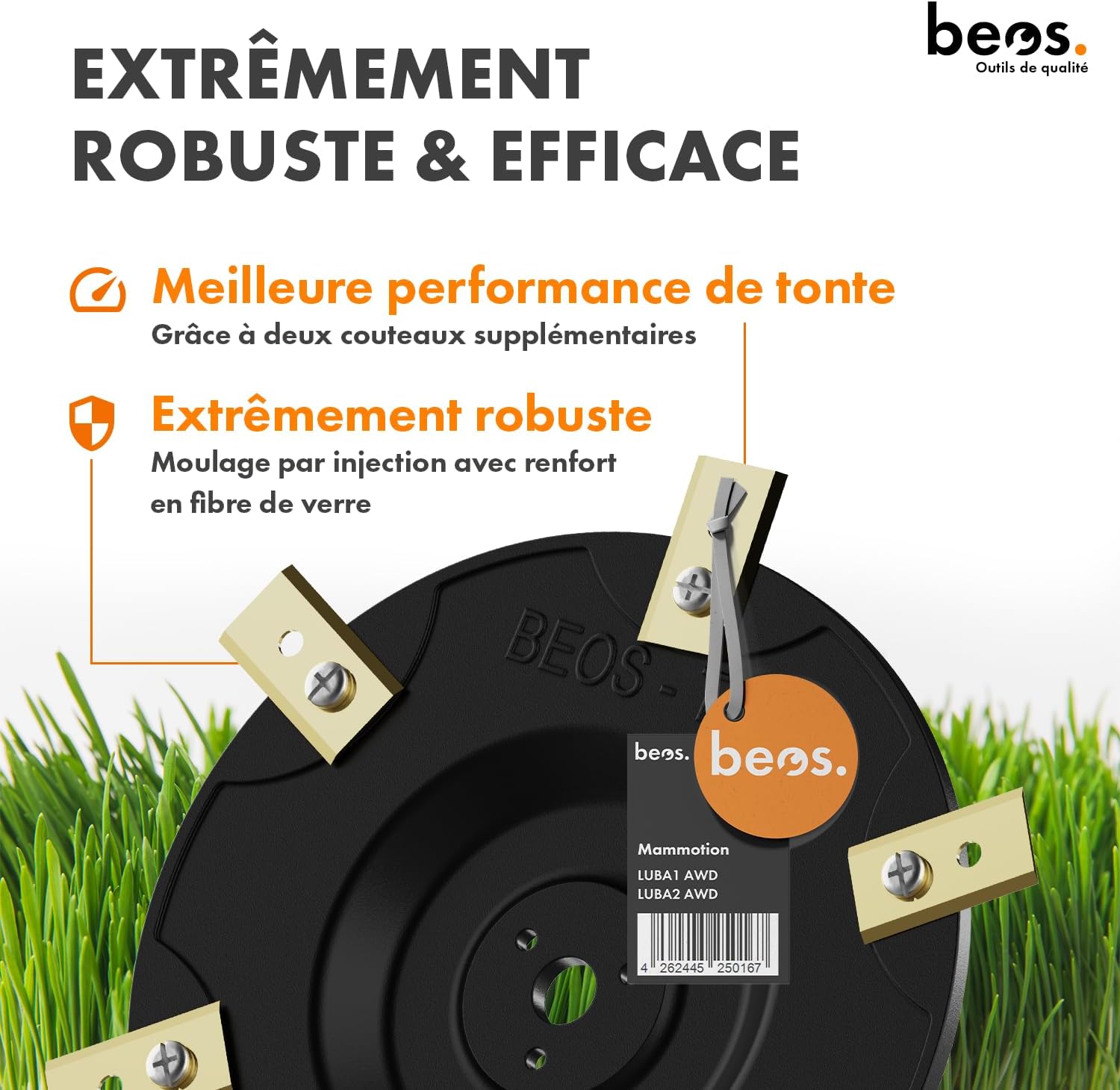 Thumbnail 3 de BEOS Tuning – plateau de lames pour tondeuses-robots, compatible Mammotion LUBA 1 AWD et LUBA 2 AWD (jusqu’en 2024) – 6 compartiments