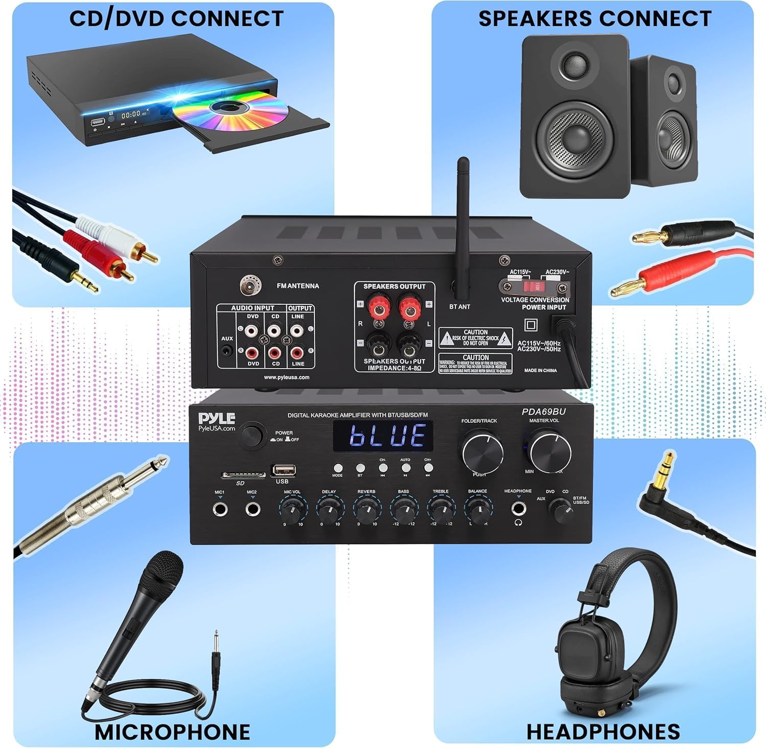 Thumbnail 2 de Pyle Home Audio Amplifier H300