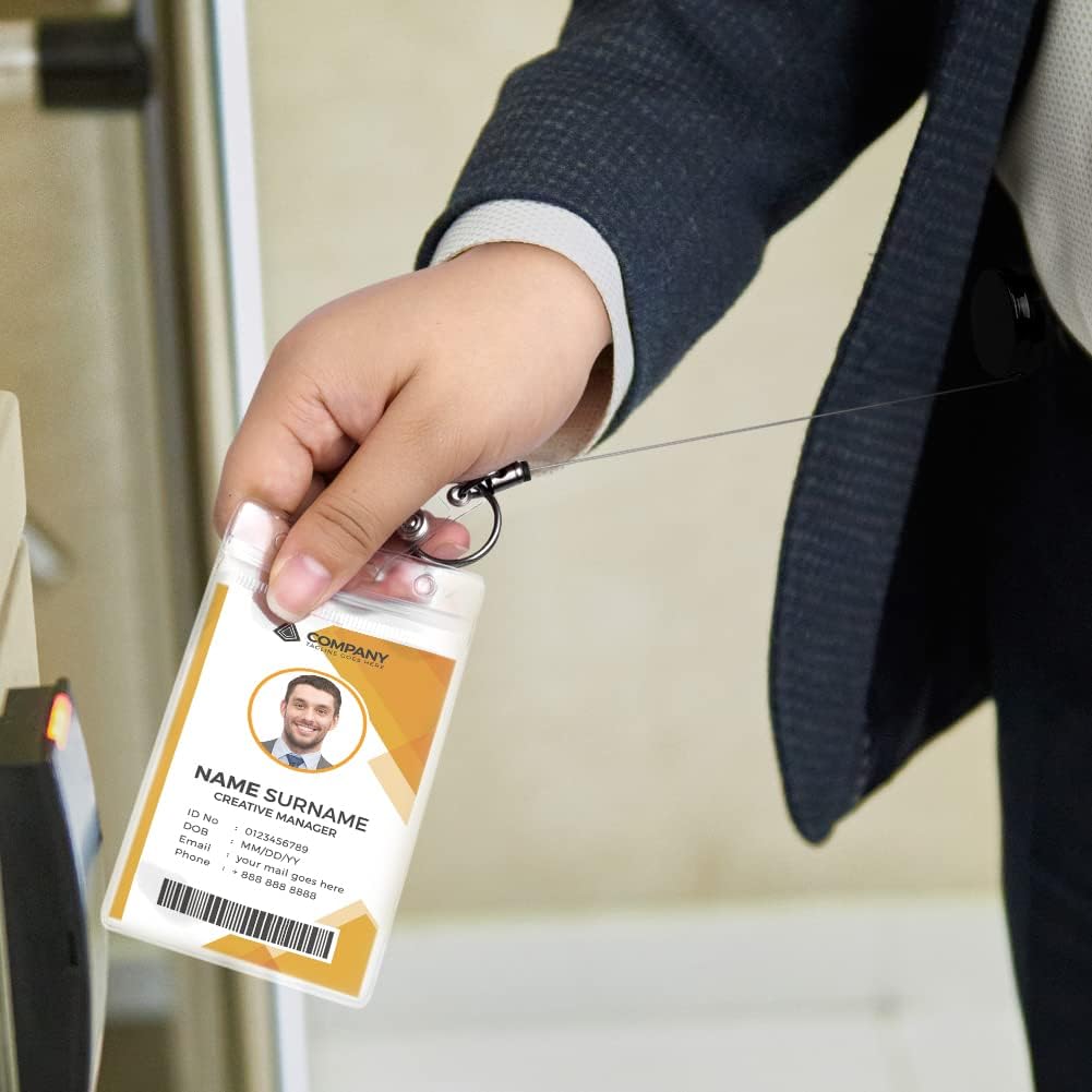 Thumbnail 5 de Vicloon porta badge retrattile con clip e portachiavi, per carta d’identità e chiavi