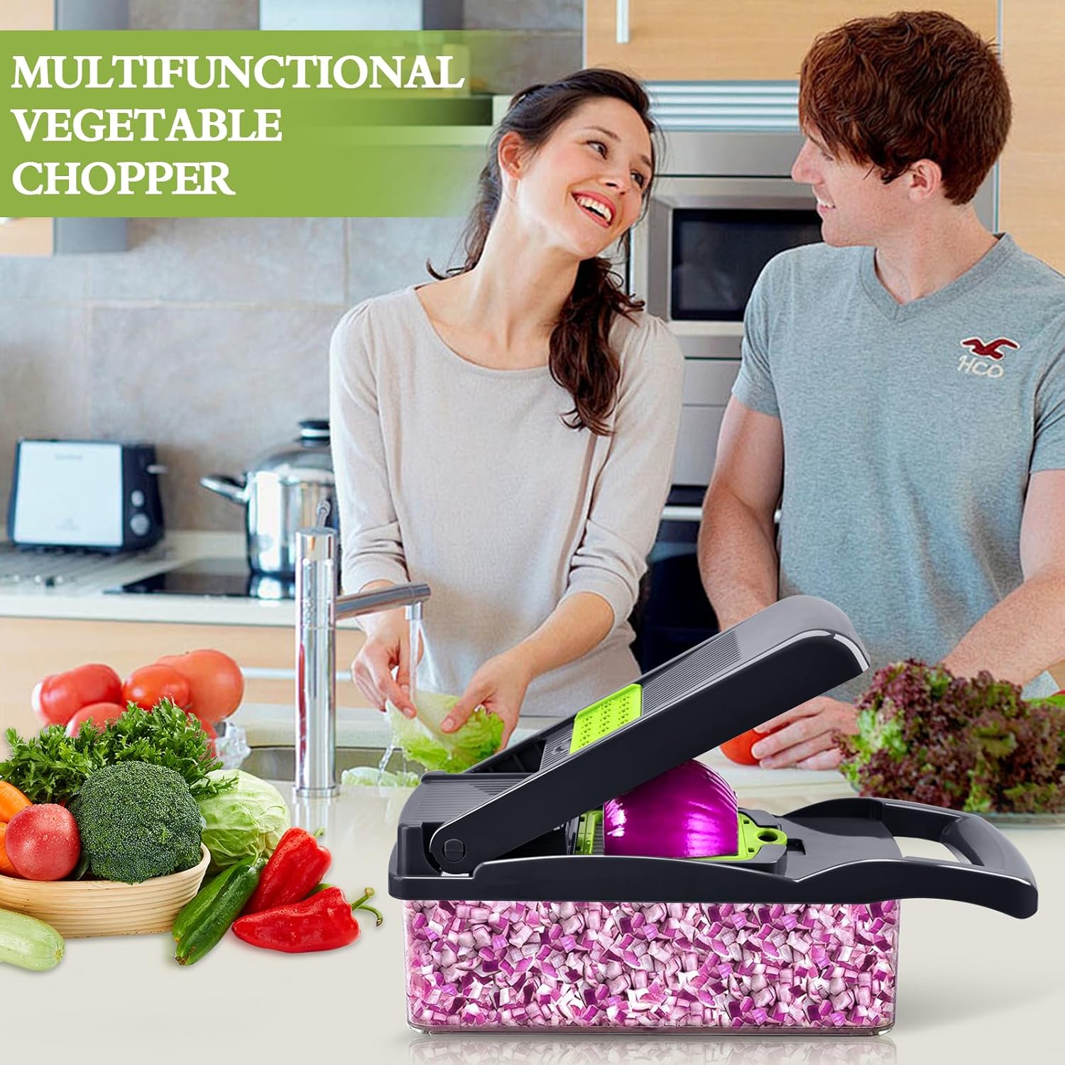 Thumbnail 1 de Vegetable Chopper 18-in-1 Mandoline Slicer with 7 Blades, Safety Glove, Peeler & Cleaning Tools