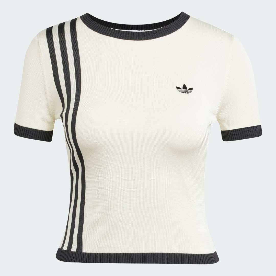 Thumbnail 3 de Adidas Camiseta corta Knitted 3 bandas Blanco