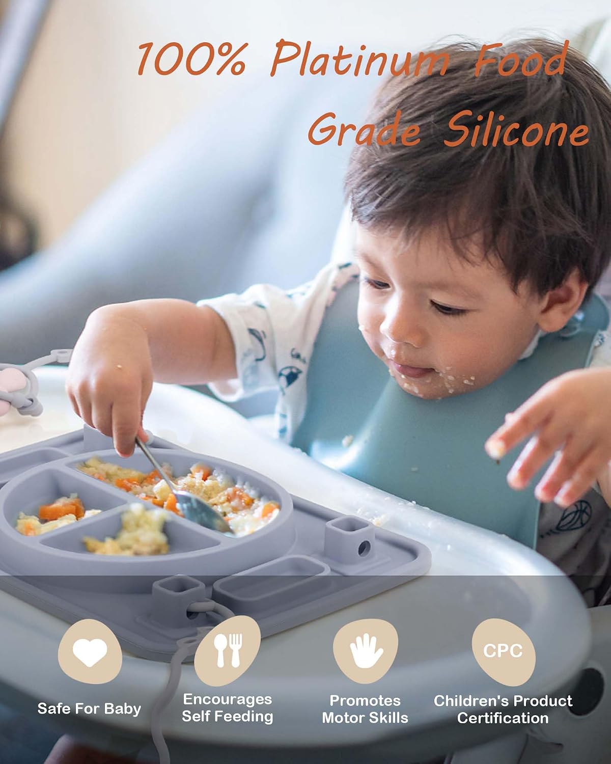 Detalle de STARTURFLYU Silicone Baby Placemat