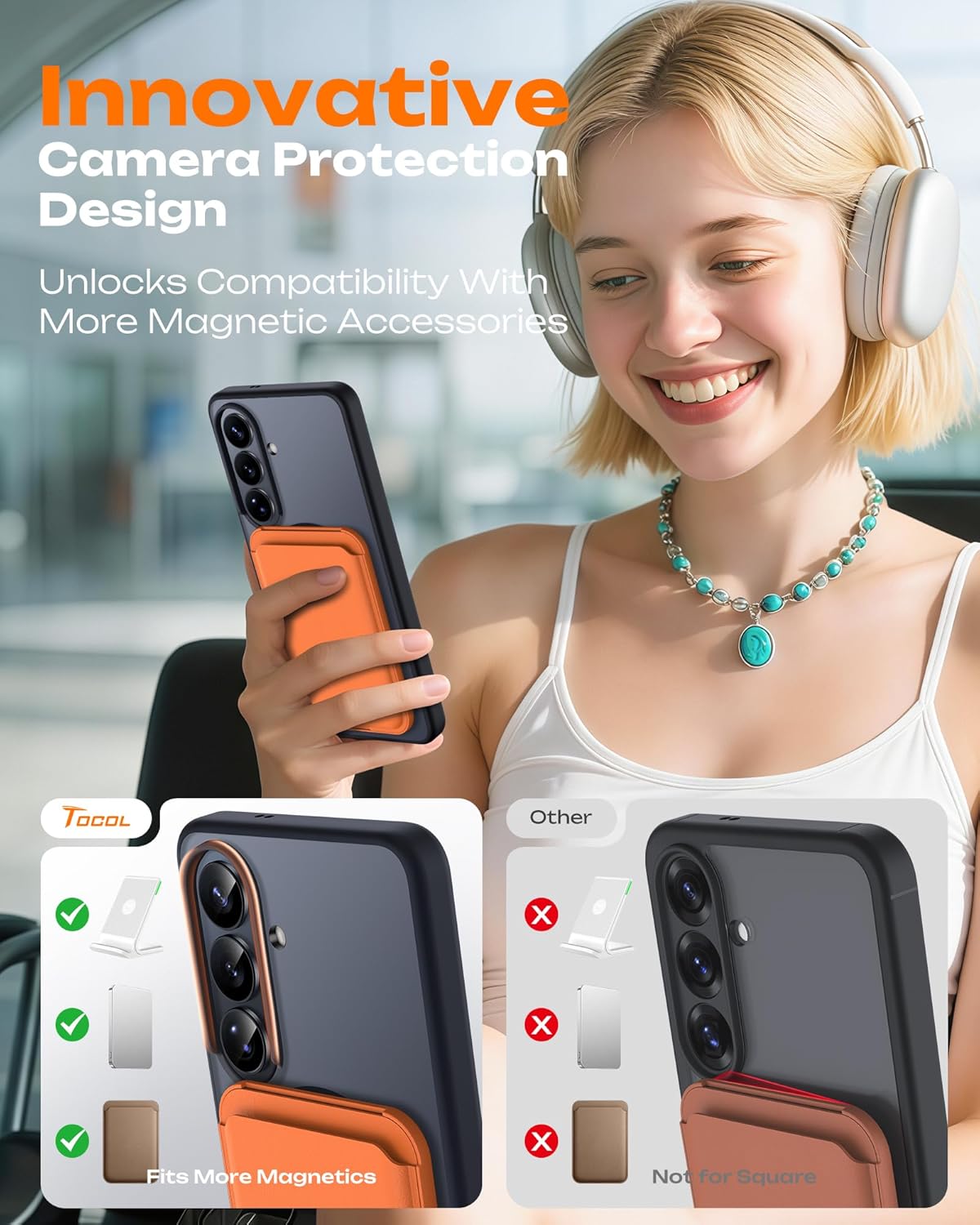 Thumbnail 2 de TOCOL Magnetic Case for Samsung Galaxy S26 (6.3”) — Slim, MagSafe-Compatible, 12ft Drop Protection