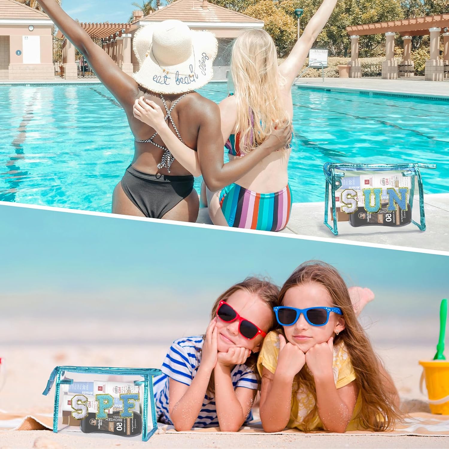 Thumbnail 4 de COSHAYSOO Sunscreen Bag Clear Makeup Toiletry Pouch – Clear Beach & Travel Organizer