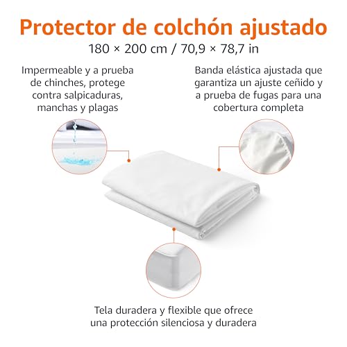 Thumbnail 1 de Amazon Basics Protector colchón impermeable 180 x 200, 45 cm