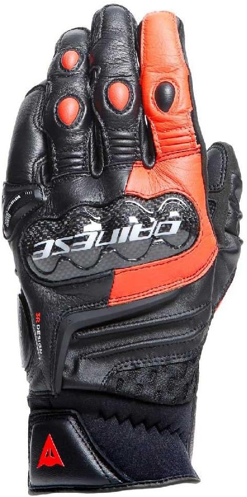 Detalle de Dainese Carbon 4 Short Gloves – Gants courts en cuir avec protection carbone (Homme, XL, Noir)
