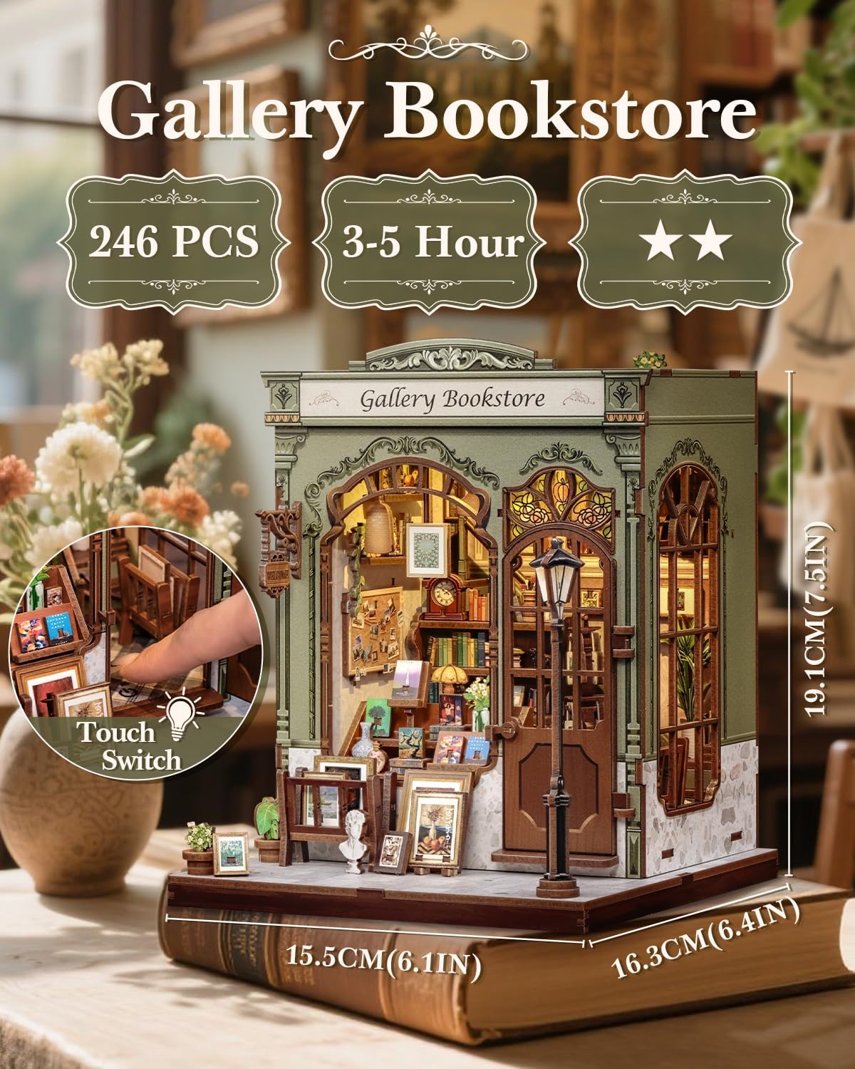 Detalle 1 de CUTEBEE Book Nook Kit DIY 3D Buchstütze