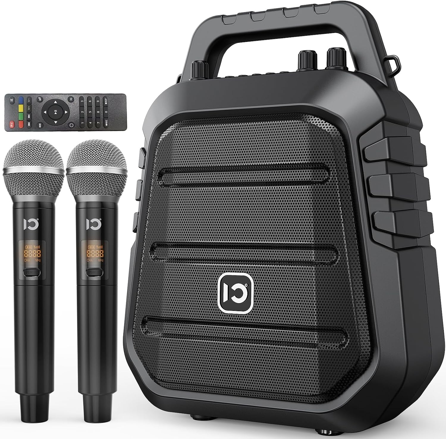 Detalle de SHIDU PRO 100W Voice Amplifier with Two Wireless Microphones, Bluetooth & Guitar Input
