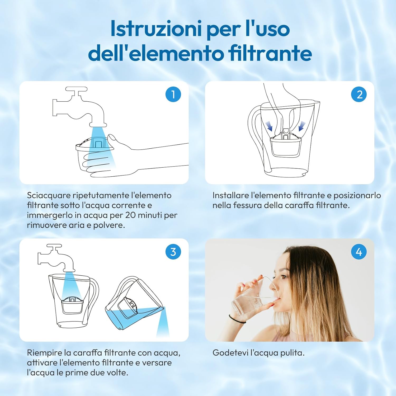 Thumbnail 6 de Mutital Cartucce Filtranti per Acqua (6 pezzi) compatibili Brita Maxtra+ e caraffe Aquaphor/Dafi