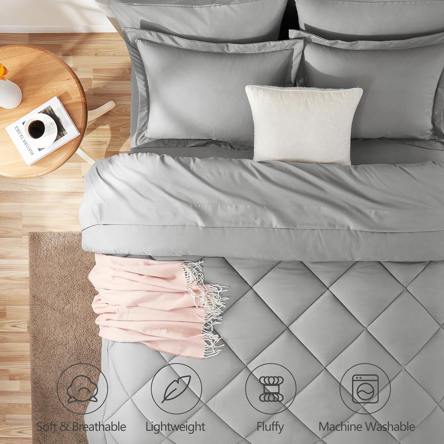 Thumbnail 1 de CozyLux Queen Comforter Set 88x88