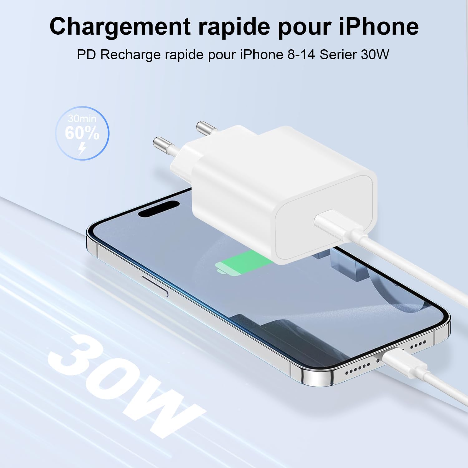 Thumbnail 2 de Bamkey 30W Caricatore iPhone 2M