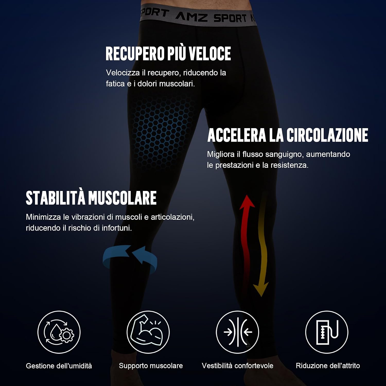 Thumbnail 4 de AMZSPORT Pantaloni a compressione 2 pezzi