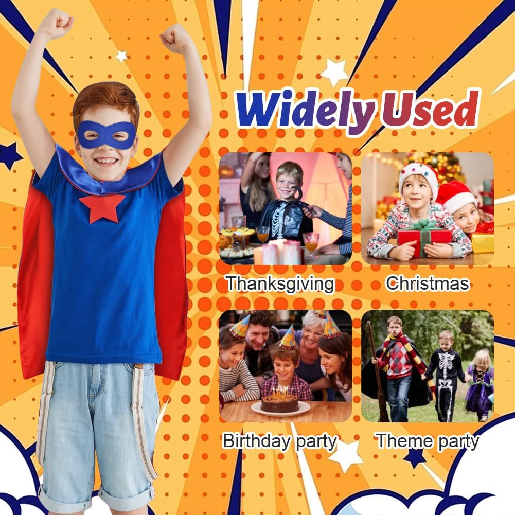 Detalle 2 de AUYAO 5040656 superheldenkostuum voor kinderen met omkeerbare cape en masker