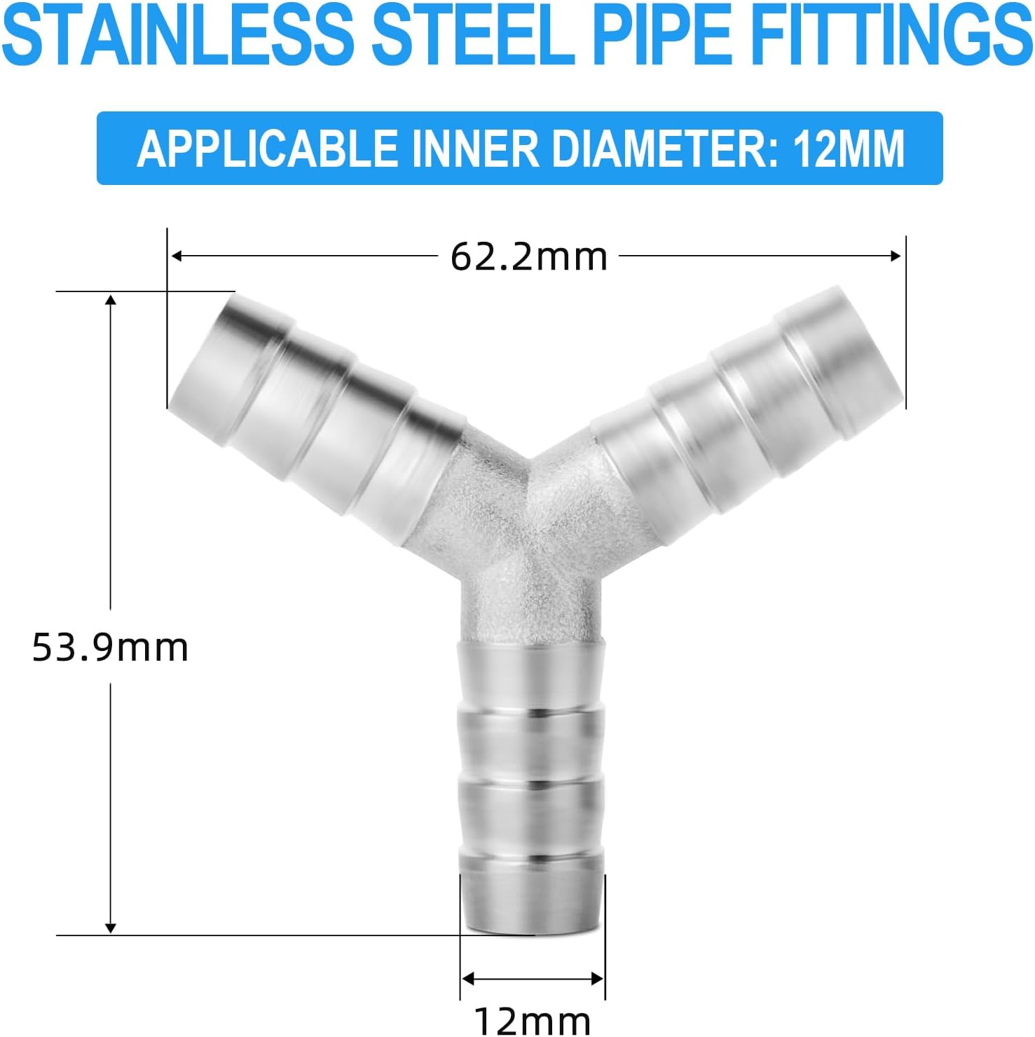 Detalle 2 de ERGAOBOY 12 mm 3‑Way Stainless Hose Connector