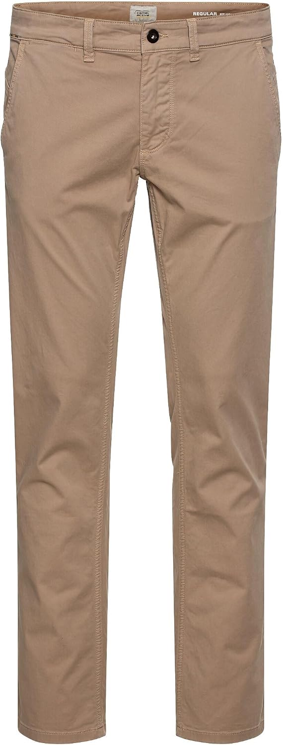 Detalle de camel active Houston – męskie spodnie chino Stretch, Regular Fit