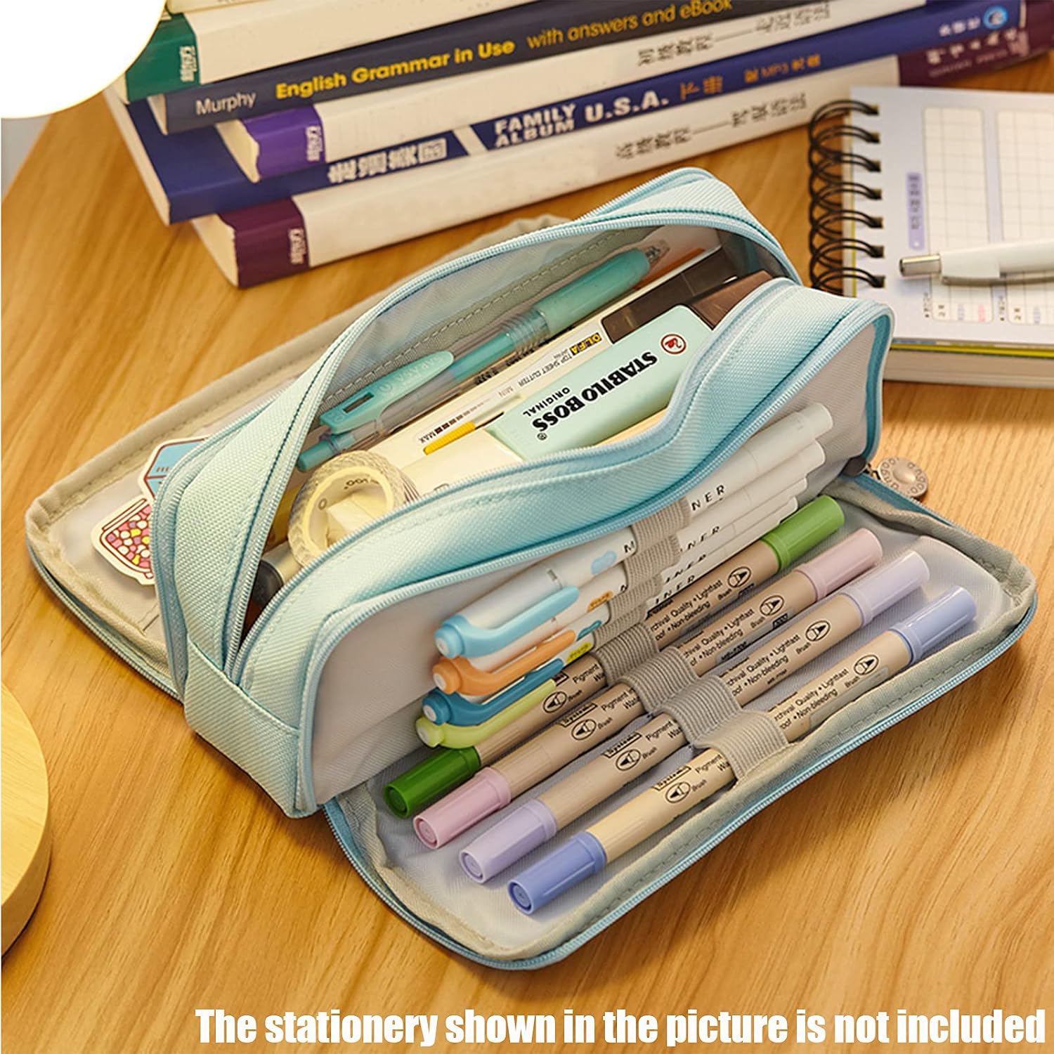 Detalle 2 de X SIM FITNESSX Federmäppchen mit 3 Fächern – großes Pencil-Case für Schule & Büro