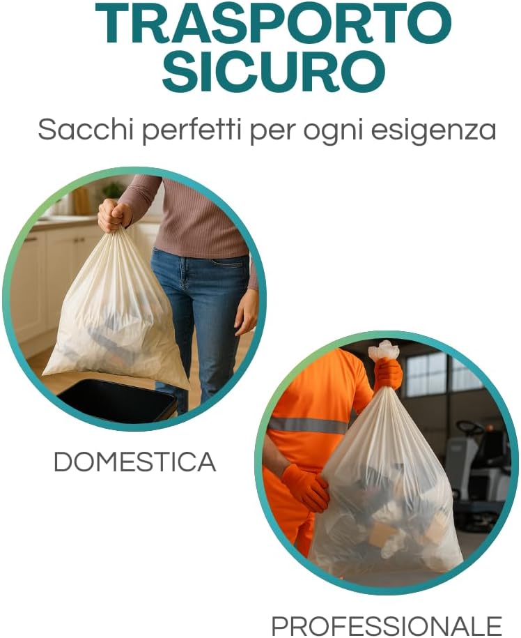 Detalle de VIRSUS 30 Sacchi Trasparenti per Spazzatura 120 L — Ambra, 90x120, LDPE Made in Italy