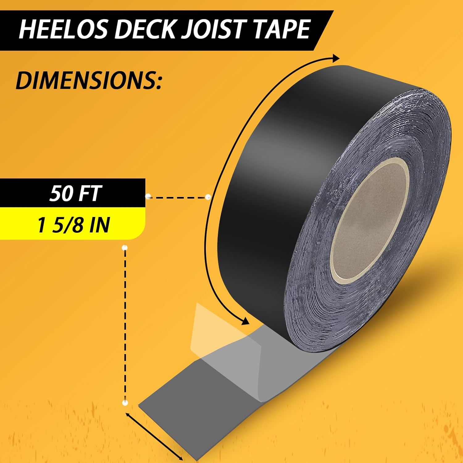 Thumbnail 1 de Heelos Butyl Joist Deck Tape (1-5/8 in x 50 ft), 2-Pack Weather-Resistant Self-Adhesive Flashing Tape