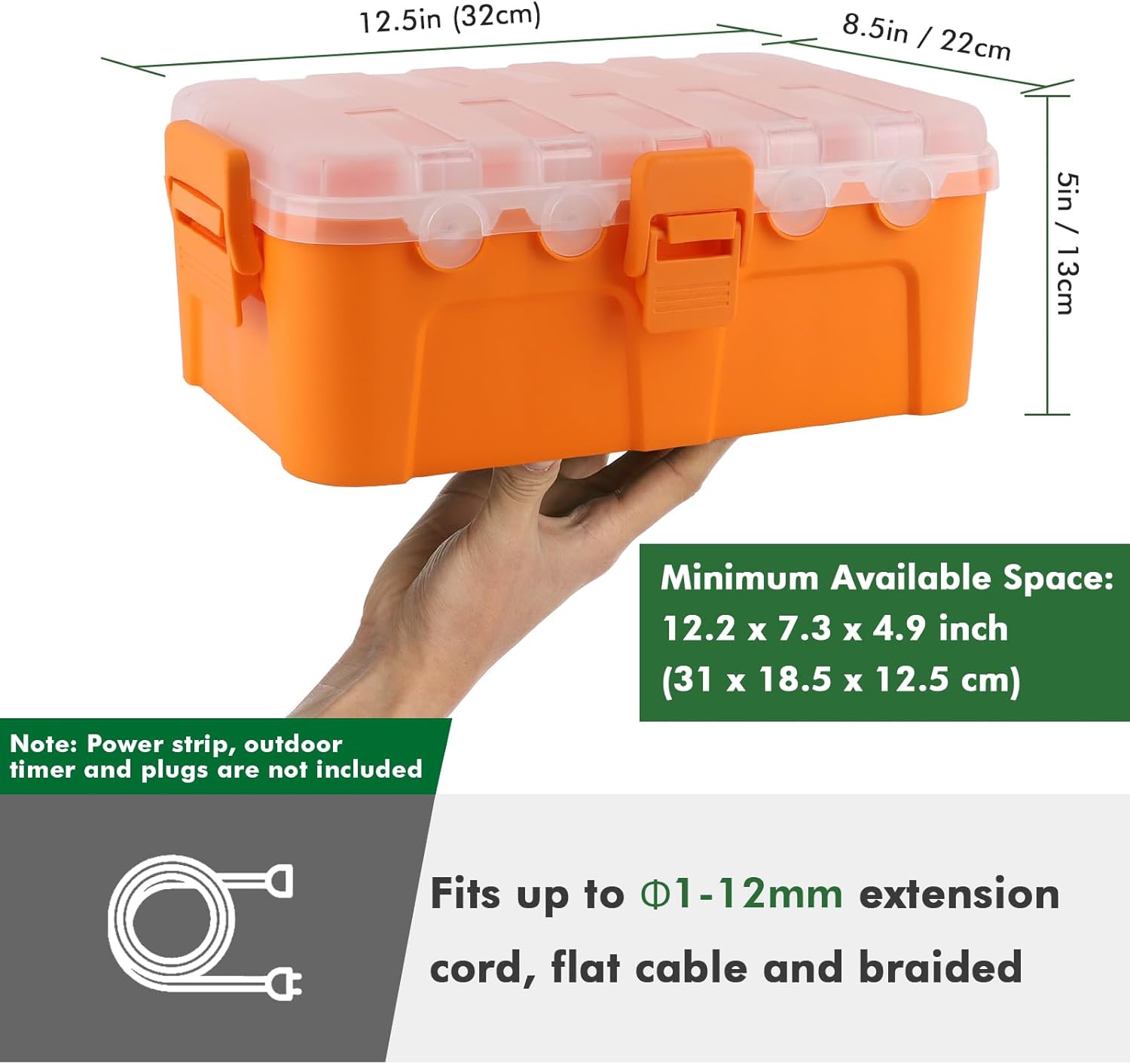Thumbnail 1 de RESTMO Large Outdoor Electrical Box with Transparent Lid (IP54) for Photocell Timer and Power Connections