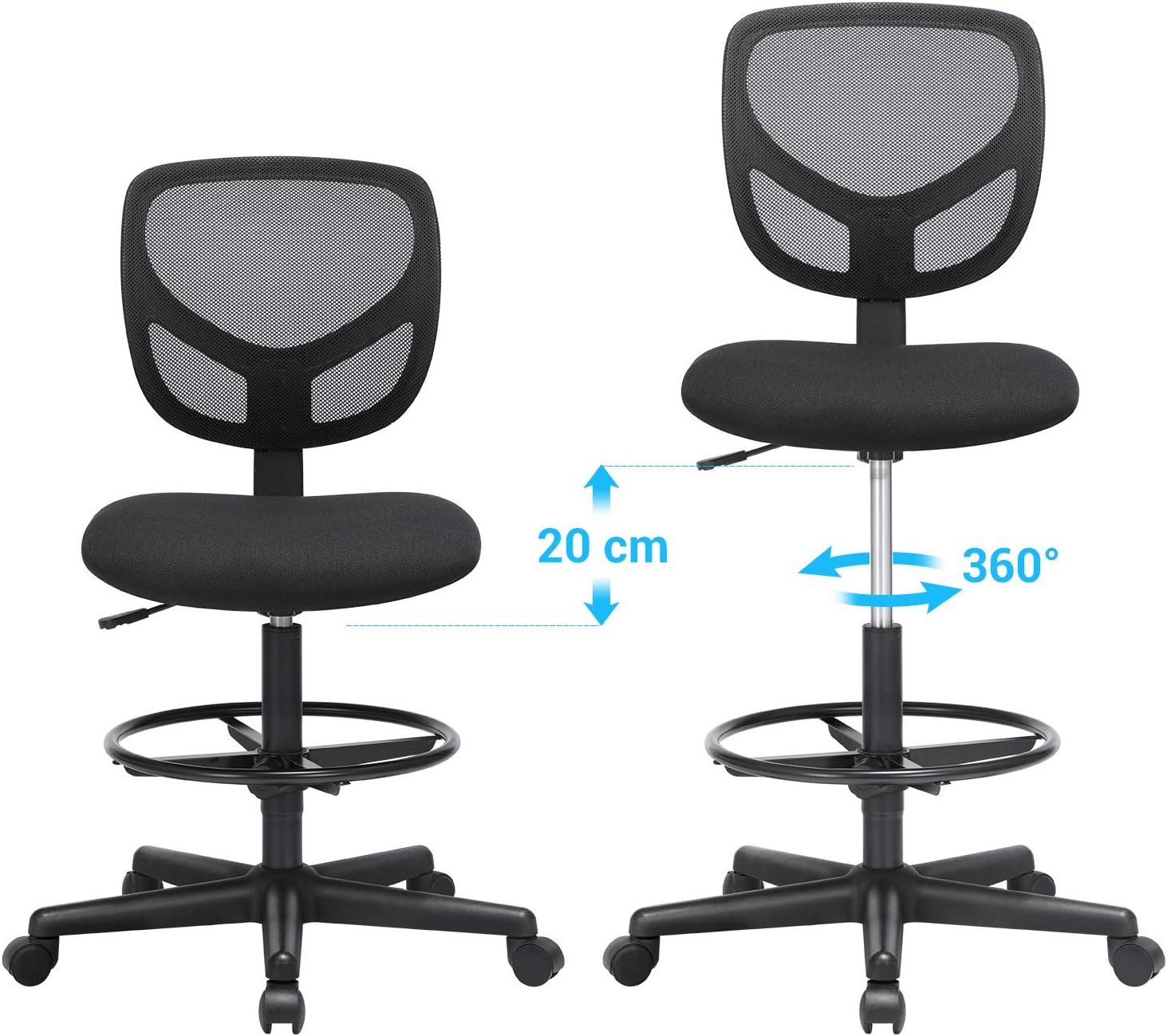 Thumbnail 4 de SONGMICS OBN15BK Sedia a rete ergonomica 120 kg