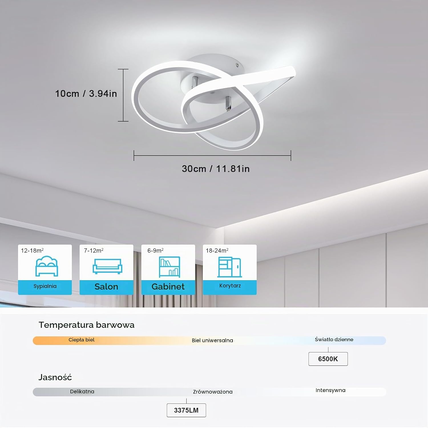 Thumbnail 3 de Comely lampa sufitowa LED w kształcie kwiatu, 30 W, 3375 lm, 6500 K