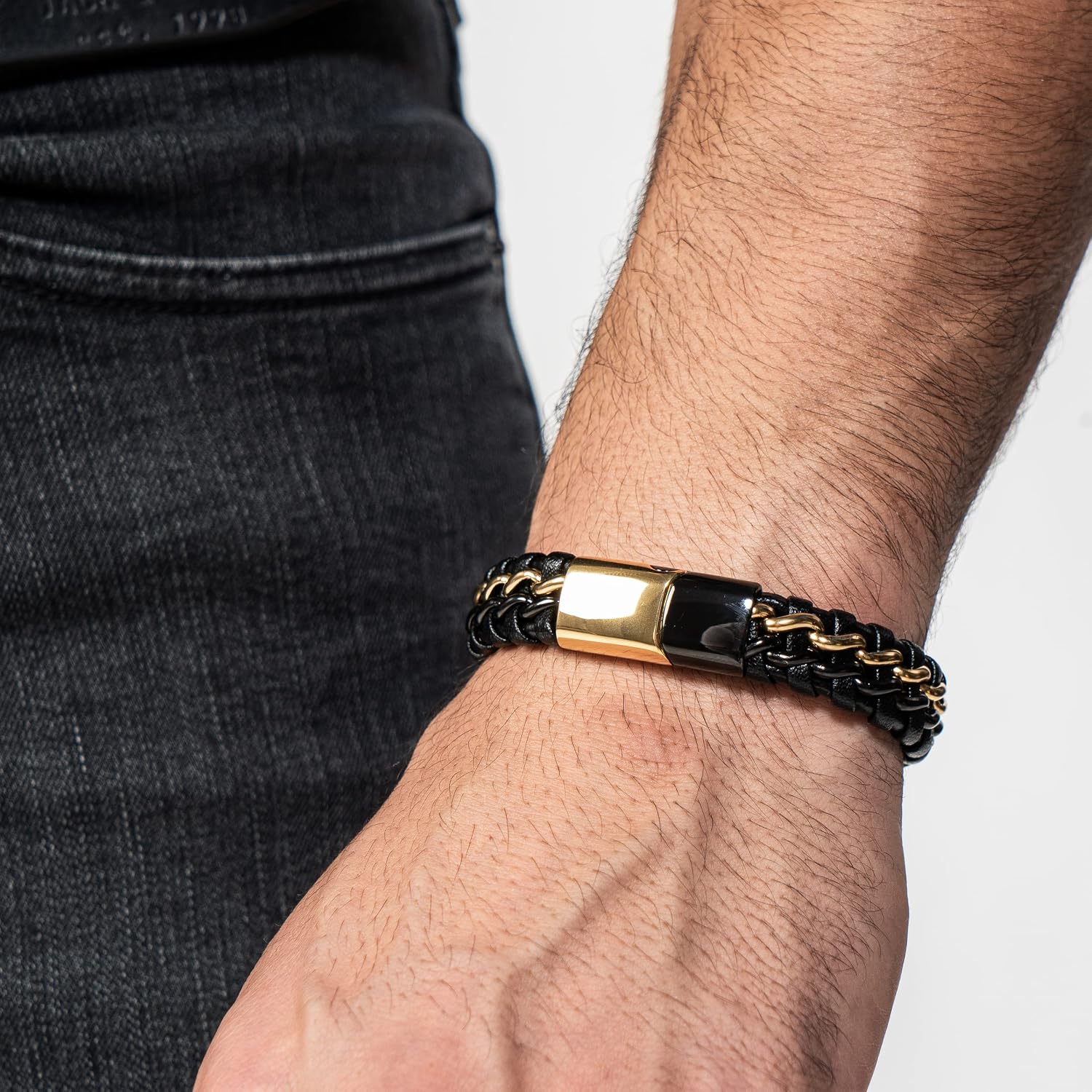Thumbnail 4 de SERASAR Bracelet Cuir Homme – Noir