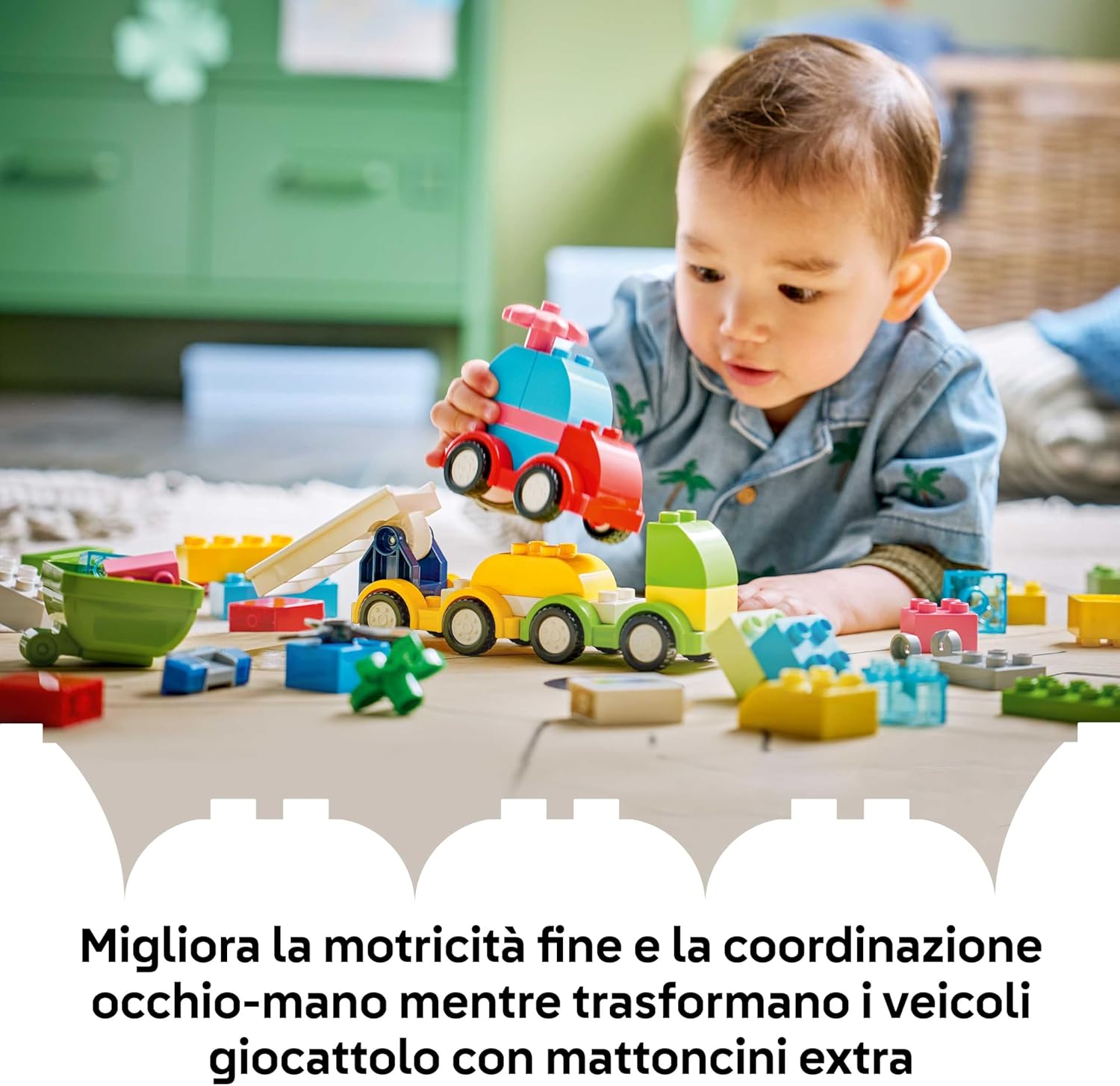Detalle de LEGO DUPLO Veicoli Creativi 10474 – Gioco Didattico per Motricità Fine e Scoperta dei Veicoli per Bambini dai 12 mesi