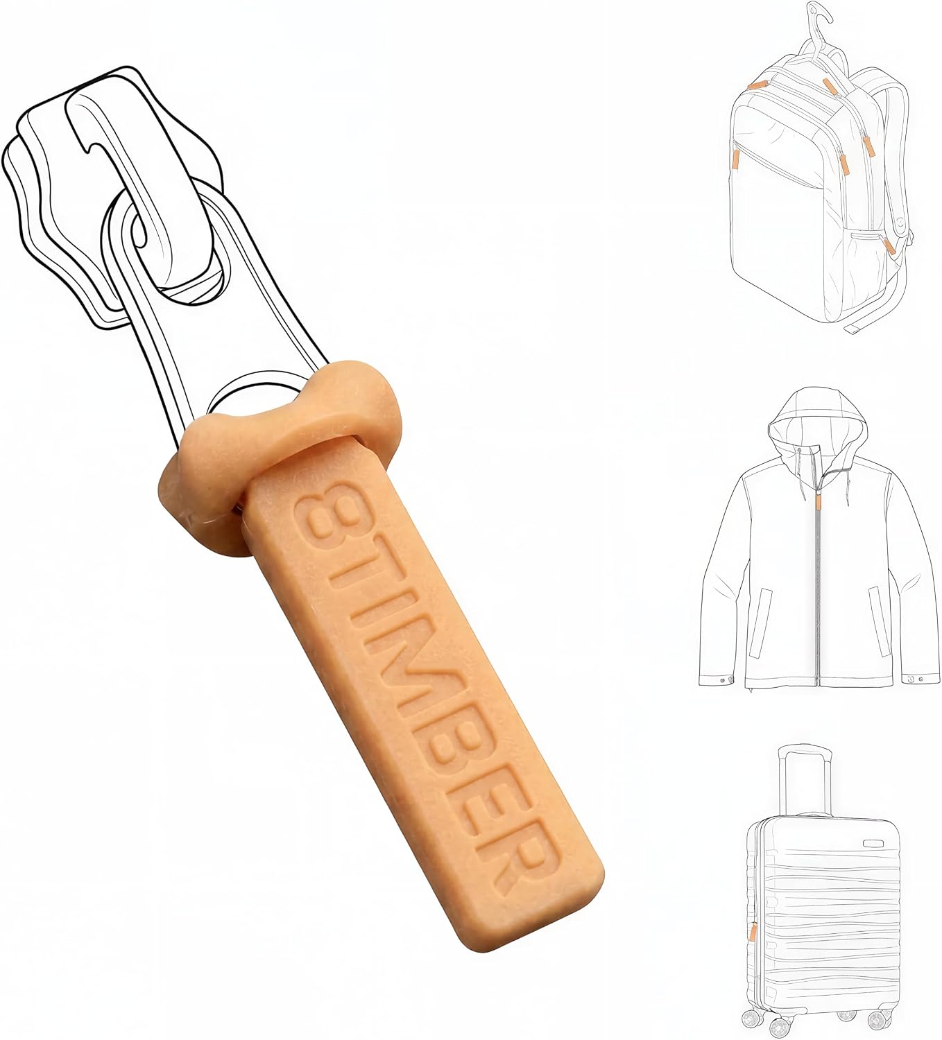 Detalle de 8TIMBER Zipper Pulls 6-Pack