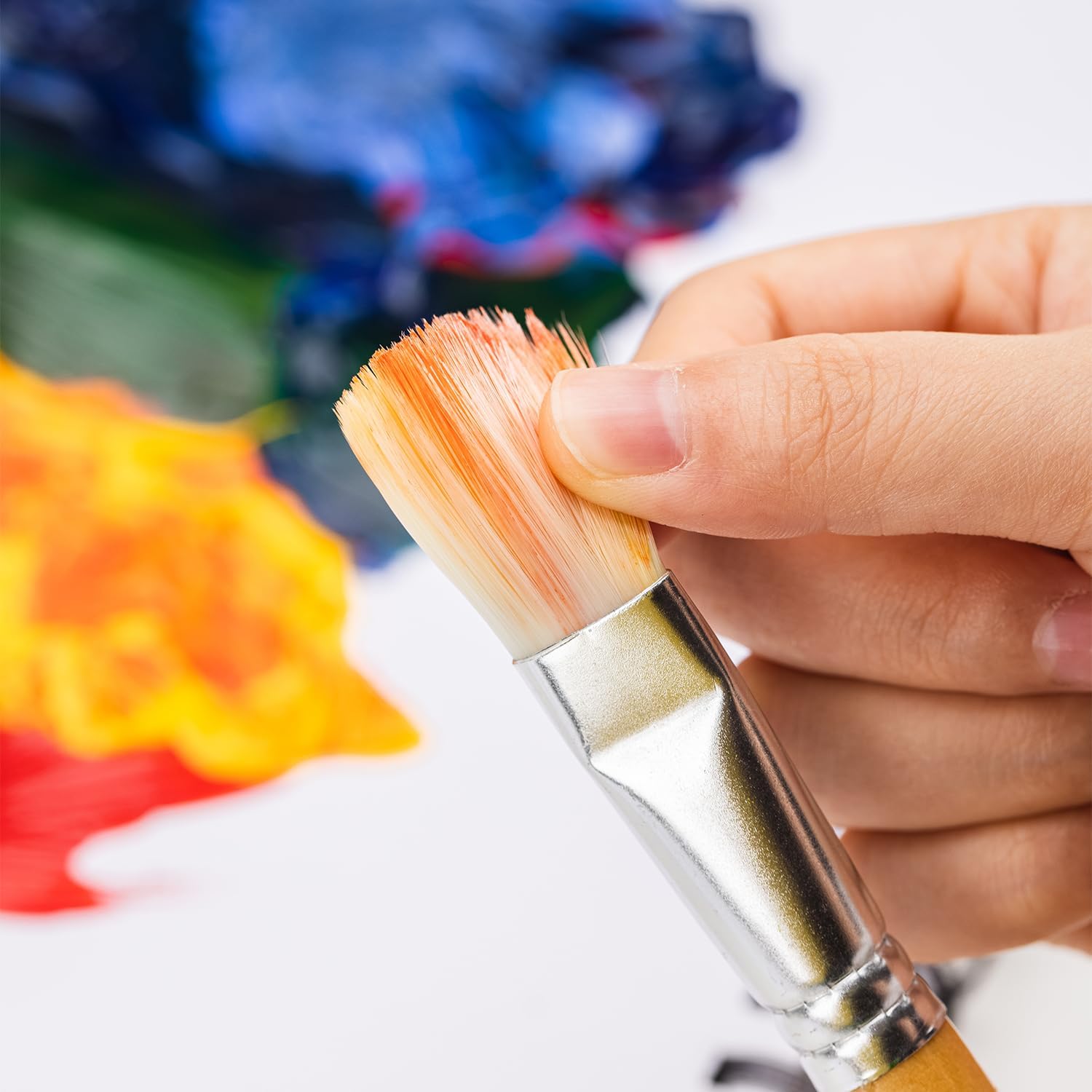 Thumbnail 4 de Lot de 24 pinceaux Amazon Basics en bois, 24 tailles pour peinture (adultes et enfants)