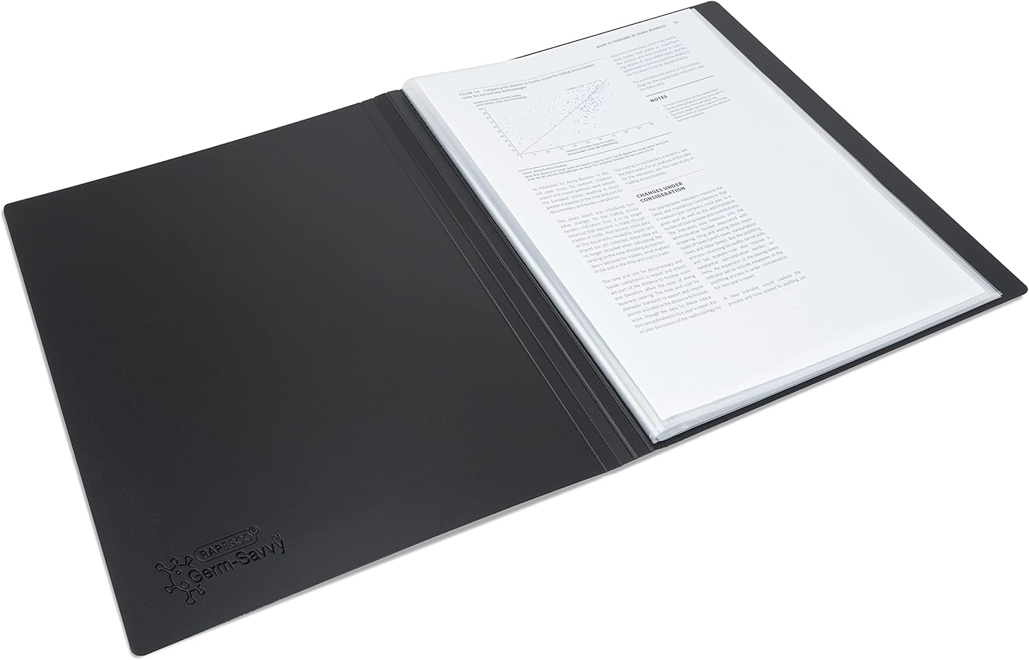 Thumbnail 2 de Rapesco 1649 Germ-Savvy Antibatterico Portalistino A4 con Copertina Rigida e 24 Tasche – Nero