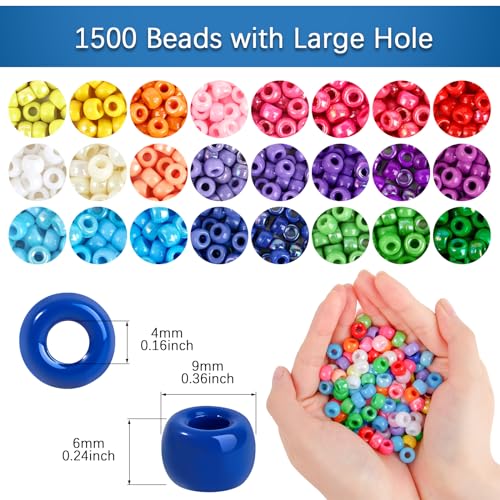 Thumbnail 1 de I LOVE MOM 1500 Cuentas Grandes con Hilo para Pulseras y Bisutería de Bricolaje