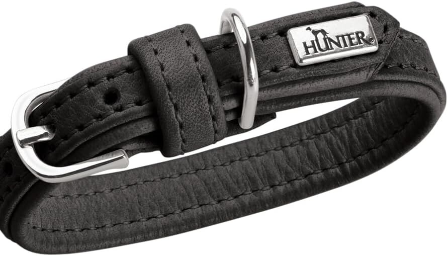 Thumbnail 2 de Hunter Hundehalsband SOHO MINI (21) aus Rindsleder, schwarz – extra leicht für kleine Hunde & Welpen